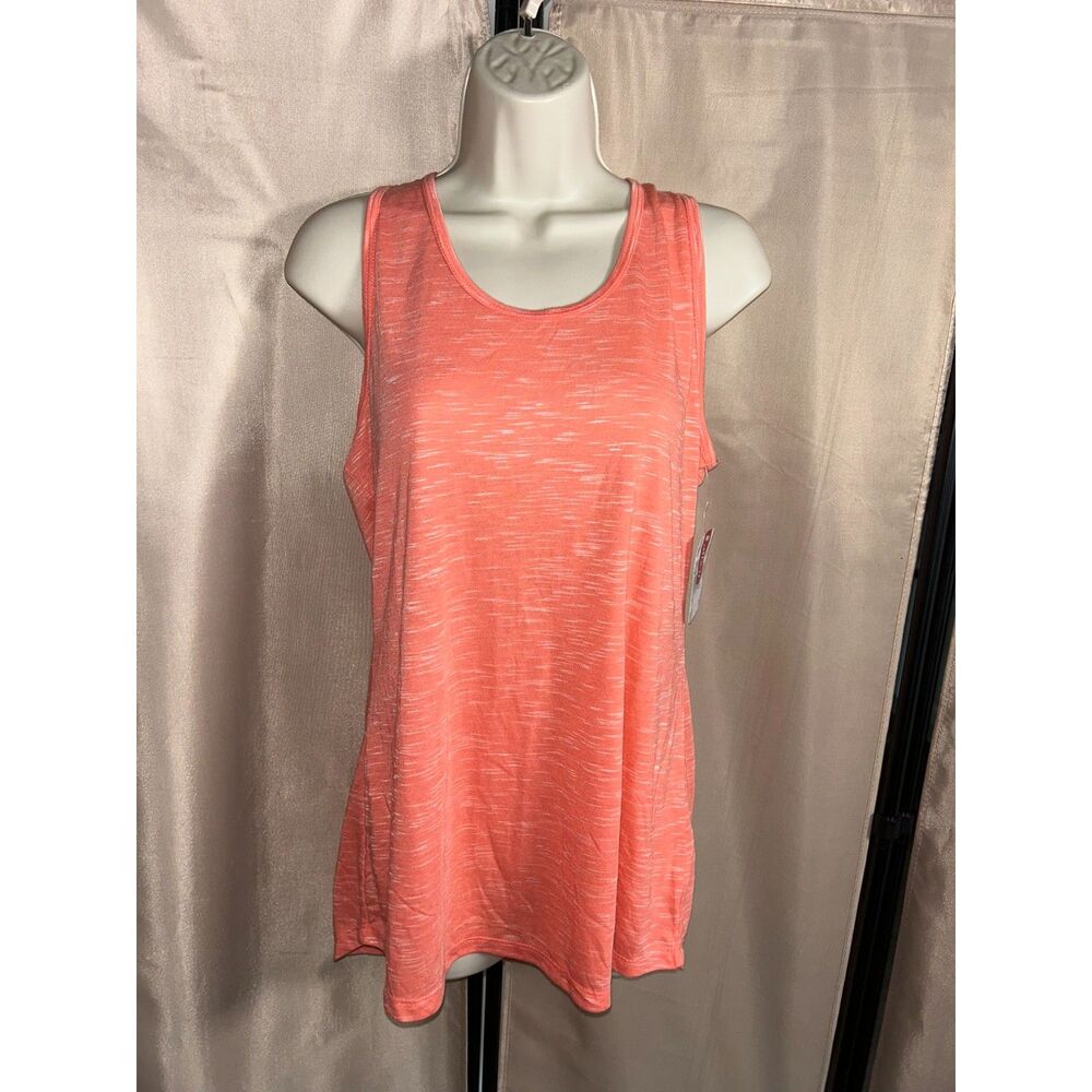 NWT BCG Coral Pink Keyhole Back Tank Top L Cross Strap Athletic Casual
